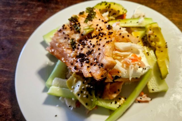 Fusion Baked Salmon Sushi Stack