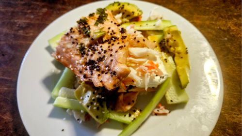 Baked Salmon Sushi Stack